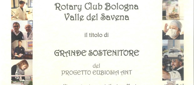 Diploma Rotary Club BO Valle del Savena